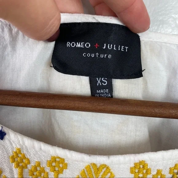 Romeo & Juliet Couture boho embroidered empire waist tunic XS - Picture 9 of 12